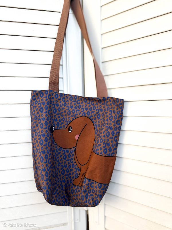 Cherry Picking Bags - Panel für 2 Taschenbeutel mit coolem Muster - Dackel & Rollschuhe